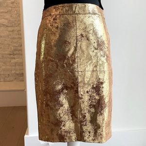 Fabulous Tory Burch gold leather skirt, EUC!
